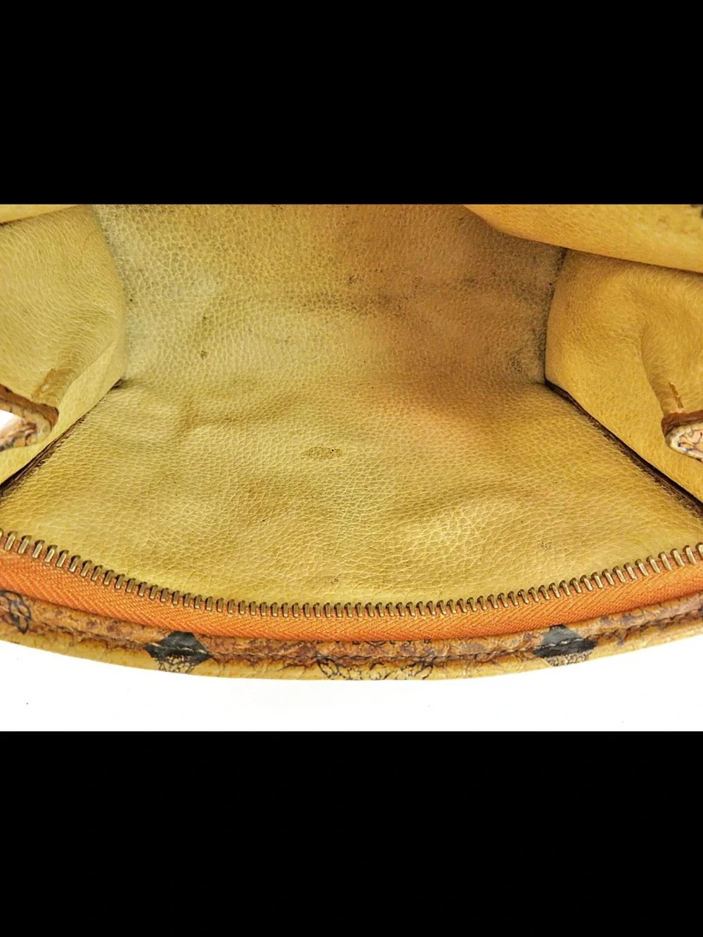 MCM Cognac Logo Visetos Cosmetic Pouch